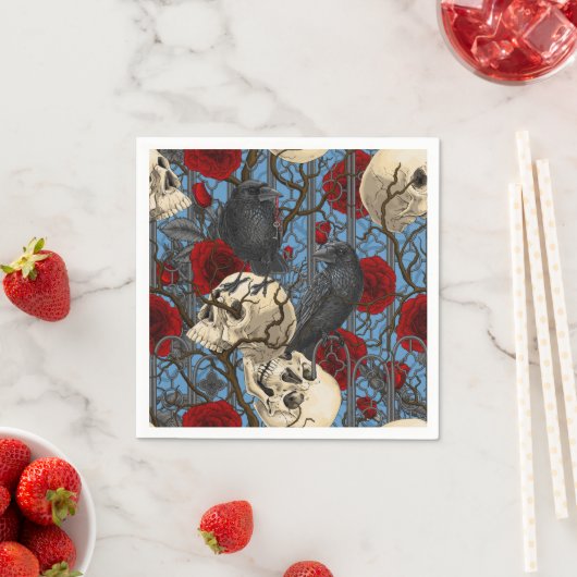 Ravens geheim. Donkere en humeurige gotische illus Servet (Insitu)