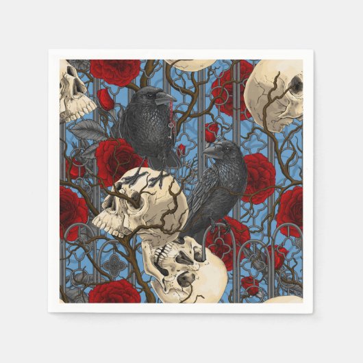 Ravens geheim. Donkere en humeurige gotische illus Servet (Voorkant)