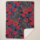 Ravens geheim. Donkere en humeurige gotische illus Sherpa Deken (Voorkant)