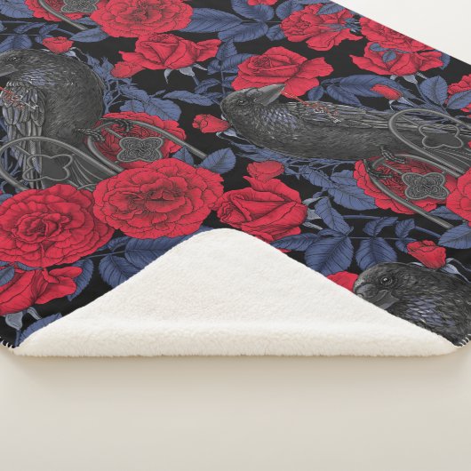 Ravens geheim. Donkere en humeurige gotische illus Sherpa Deken (3/4)