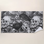 Ravens geheim. Donkere en humeurige gotische illus Strandlaken (Voorkant)