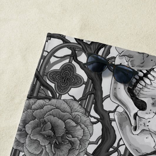 Ravens geheim. Donkere en humeurige gotische illus Strandlaken