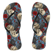 Ravens geheim. Donkere en humeurige gotische illus Teenslippers (Voetbed)