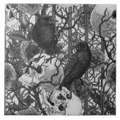 Ravens geheim. Donkere en humeurige gotische illus Tegeltje (Voorkant)