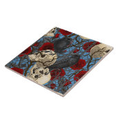 Ravens geheim. Donkere en humeurige gotische illus Tegeltje (Zijkant)