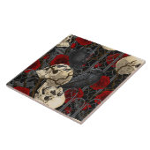 Ravens geheim. Donkere en humeurige gotische illus Tegeltje (Zijkant)