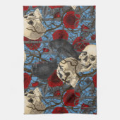 Ravens geheim. Donkere en humeurige gotische illus Theedoek (Verticaal)