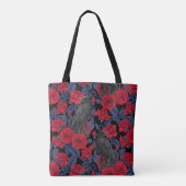 Ravens geheim. Donkere en humeurige gotische illus Tote Bag (Achterkant)
