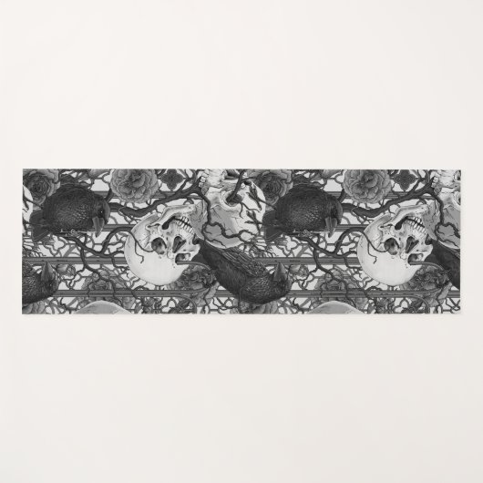 Ravens geheim. Donkere en humeurige gotische illus Yogamat (Voorkant (horizontaal))