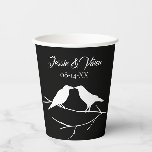 Ravens Gothic Halloween bruiloft Papieren Bekers (Voorkant)