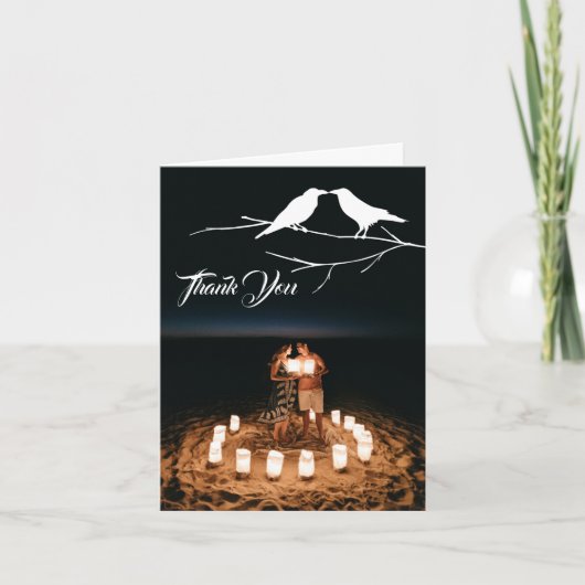 Ravens Gothic Wedding Bedankkaart (Voorkant)