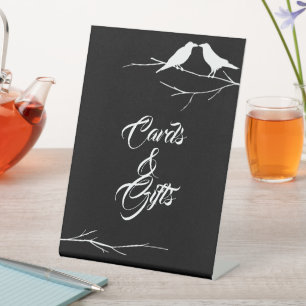 Ravens Gothic Wedding Cards en Gifts Reclamebord Met Voetstuk