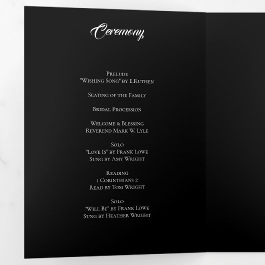 Ravens Gothic Wedding Drieluik Programma (Binnenzijde eerst)