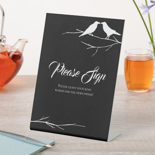 Ravens Gothic Wedding Guest Book Reclamebord Met Voetstuk (Insitu)