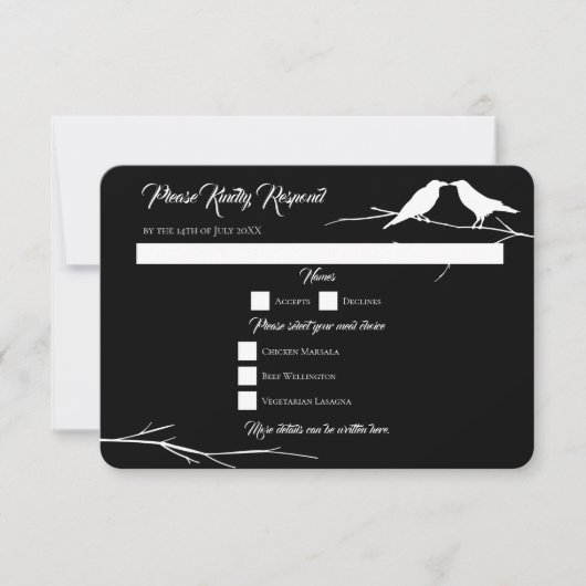 Ravens Gothic Wedding Kaart (Voorkant)