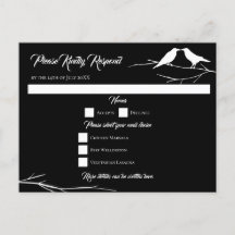 Ravens Gothic Wedding Reply Kaart