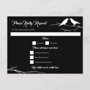 Ravens Gothic Wedding Reply Kaart