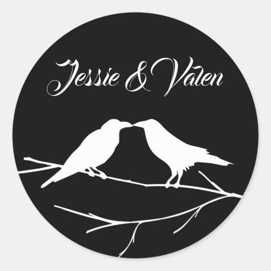 Ravens Gothic Wedding Ronde Sticker (Voorkant)