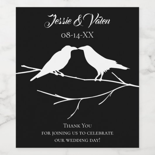 Ravens Gothic Wedding Wijn Etiket (Enkel label)