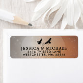 Ravens Halloween Bruiloft Retouradres Label (Insitu)