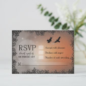 Ravens Halloween RSVP 3.5x5 Matching Reply Card Kaartje (Staand voorkant)