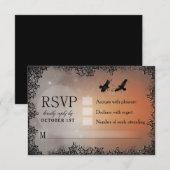 Ravens Halloween RSVP 3.5x5 Matching Reply Card Kaartje (Voorkant / Achterkant)