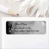 Ravens Haunted Full Moon Editable Return Address Etiket (Insitu)