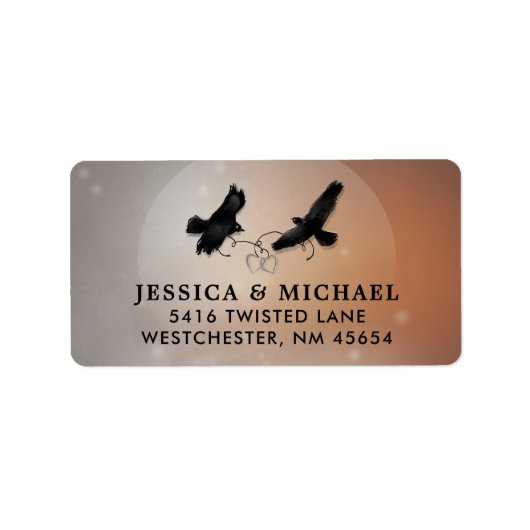 Ravens & Hearts Halloween Weddenschap Label (Voorkant)