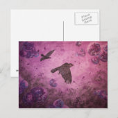 Ravens in het paarse abstracte briefkaart van de v (Voorkant / Achterkant)