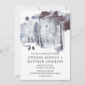 Ravens in het sneeuwbedekte woudhuwelijk | kaart (Voorkant)