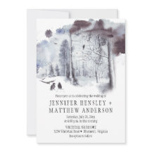 Ravens in het sneeuwbedekte woudhuwelijk |