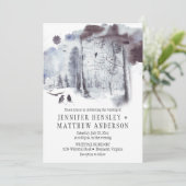 Ravens in het sneeuwbedekte woudhuwelijk | kaart (Staand voorkant)