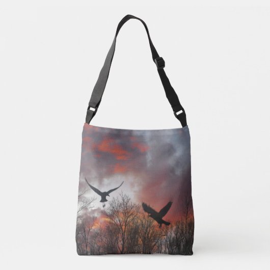Ravens in Motion Crossbody Tas (Achterkant)