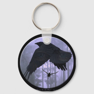 "RAVENS IN THE MIST" Fantasy Art Key chain Sleutelhanger