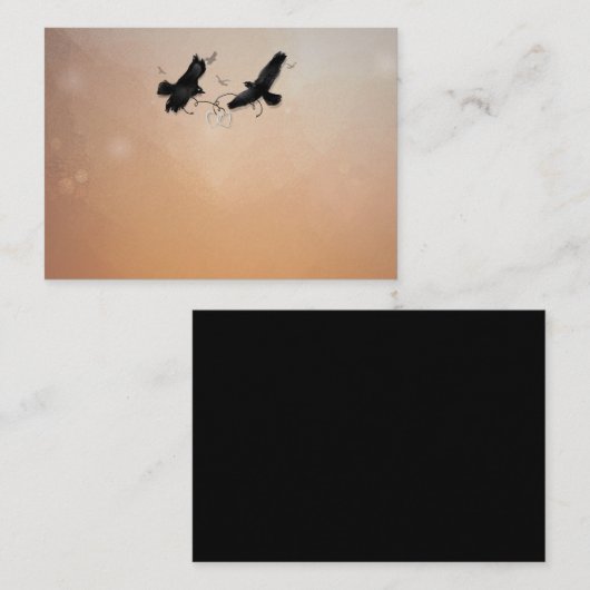 Ravens Matching Wedding BLANK cards 3,5 x 2,5 Informatiekaartje (Voorkant / Achterkant)