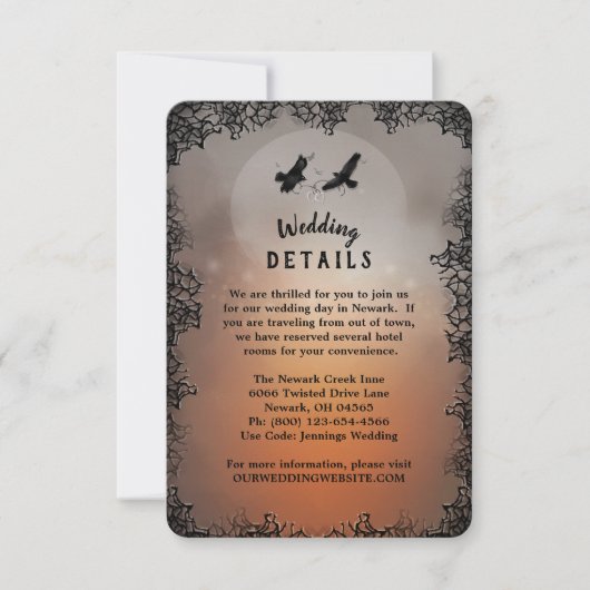 Ravens Matching Wedding Details 3.5x5 Uitnodiging (Voorkant)