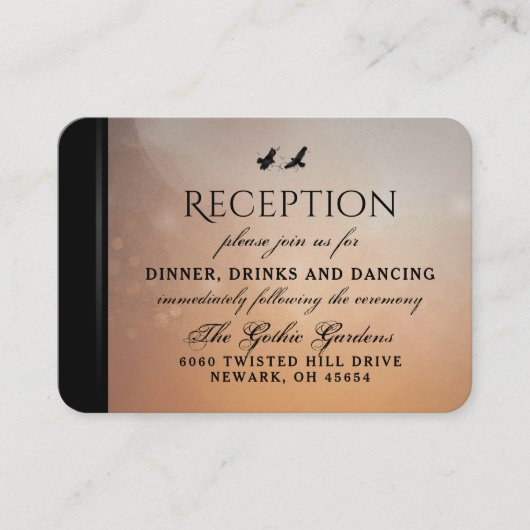 Ravens Matching Wedding Reception Kaarten 3.5 x 2. (Voorkant)