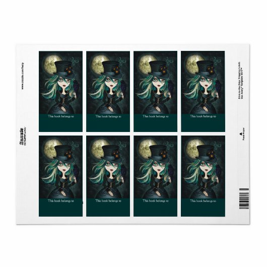 Raven's Moon Bookplates Labels (Full Sheet)
