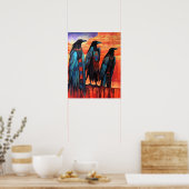 Ravens Navajo Desert Native Art Style #NR116 Poster (Keuken)