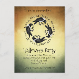 Ravens nooit meer halloween party uitnodiging briefkaart