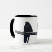 "RAVENS ON A WIRE" Vogelliefhebbers Wildlife Mok (Voorkant links)