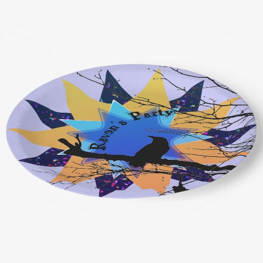 Raven's Party van Linandara Fun Papieren Bordje (Gekanteld)