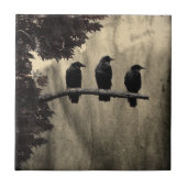 Ravens Perched Tegeltje (Voorkant)
