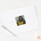 Ravens Read Vierkante Sticker (Envelop)