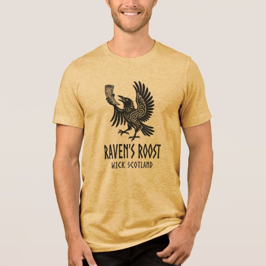 Raven's Roost Pub Wick Schotland Tri-Blend Shirt (Voorkant)