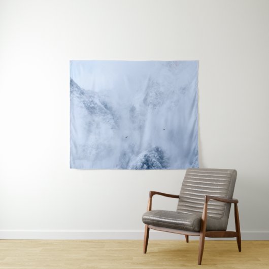 Ravens, sneeuwbergen en wolken wandkleed (In Situ (horizontaal))