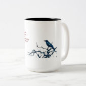 Raven's Song Poem en Raven Graphic. Tweekleurige Koffiemok (Voorkant rechts)