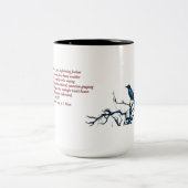 Raven's Song Poem en Raven Graphic. Tweekleurige Koffiemok (Center)