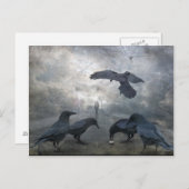 Ravens spelen met verloren tijd briefkaart (Voorkant / Achterkant)