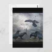 Ravens spelen met verloren tijd briefkaart (Voorkant / Achterkant)